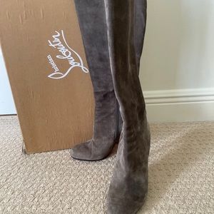 Authentic Christian Louboutin Grey Suede Boots 41 10- serious bidders only